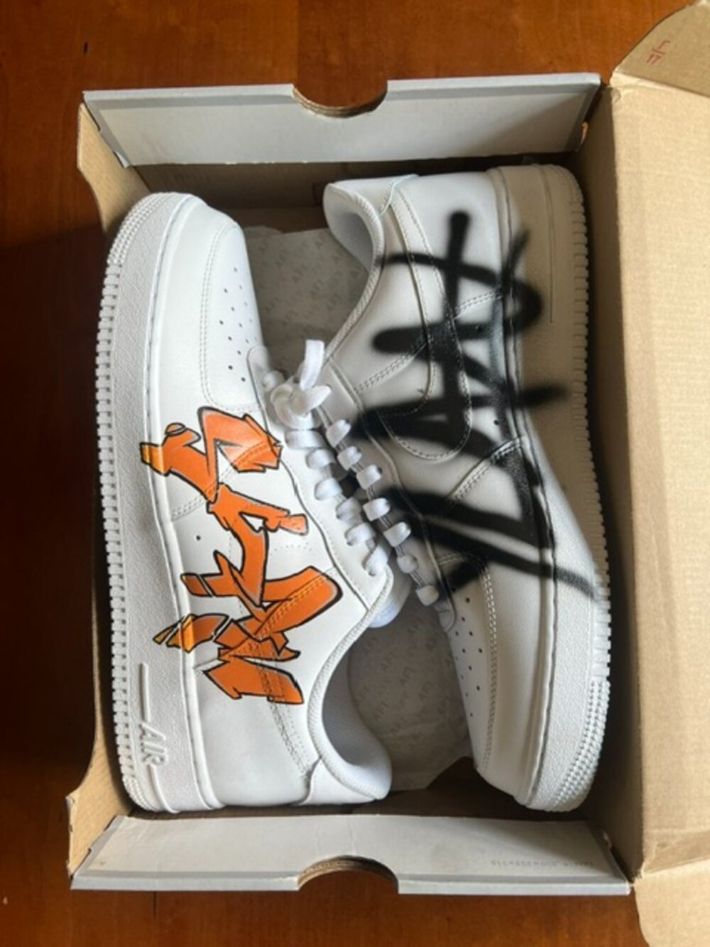 NEW Nike Air Force 1 '07 Custom Graffiti  Low Top Sneakers W/Box Men's 11.5